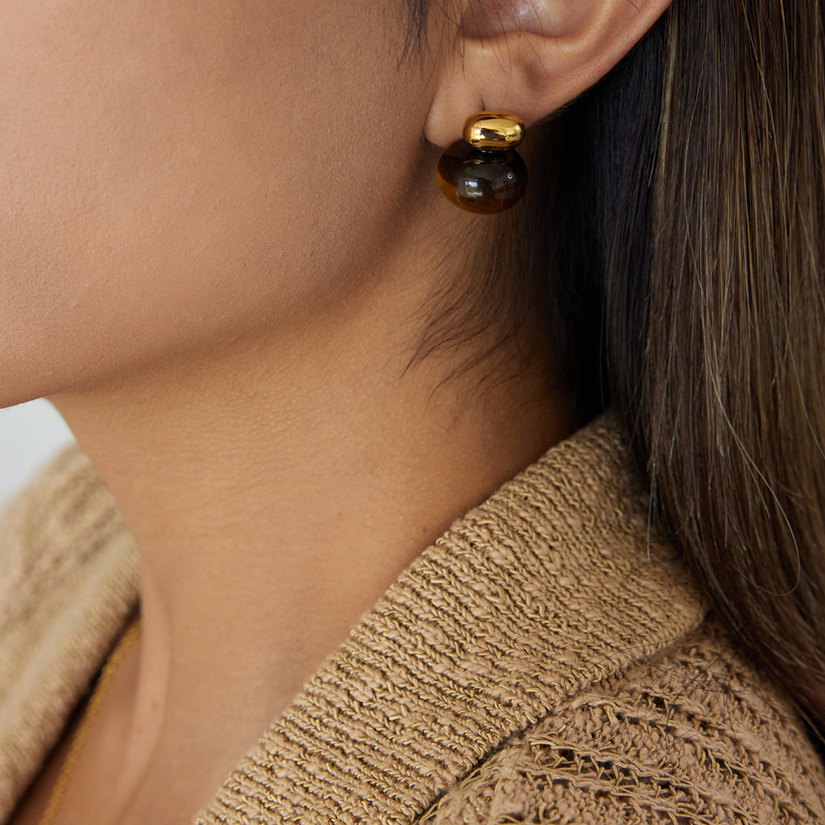 Luna Tiger Eye Studs