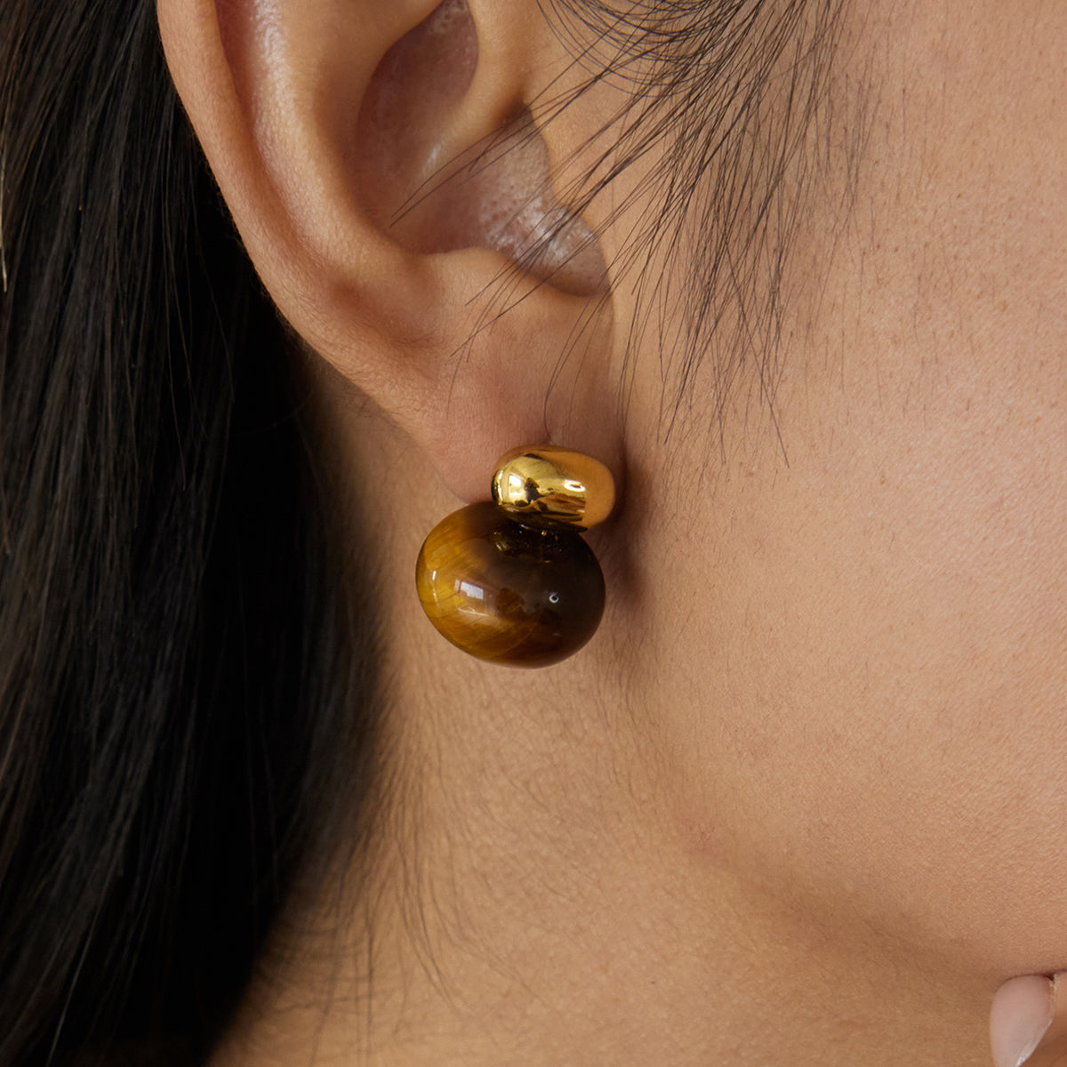 Luna Tiger Eye Studs