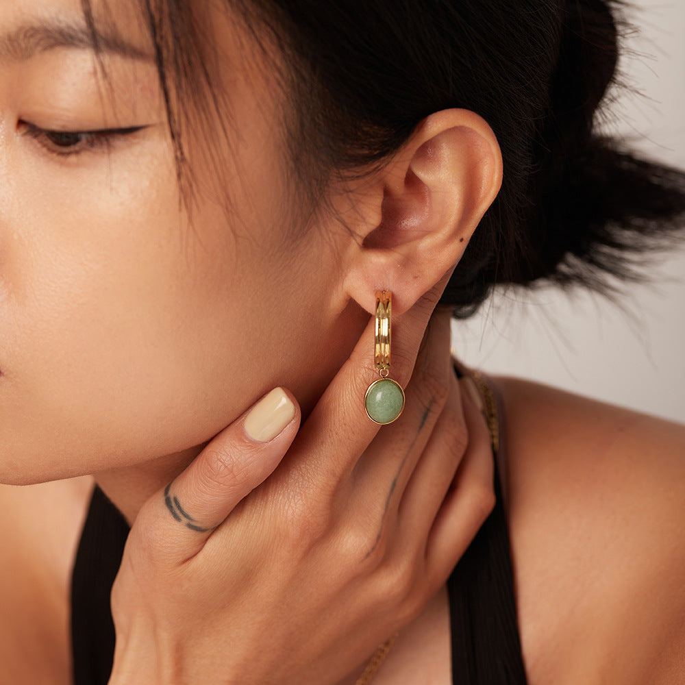 Jade Halo Hoops