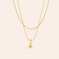Golden Dewdrop Layered Necklace