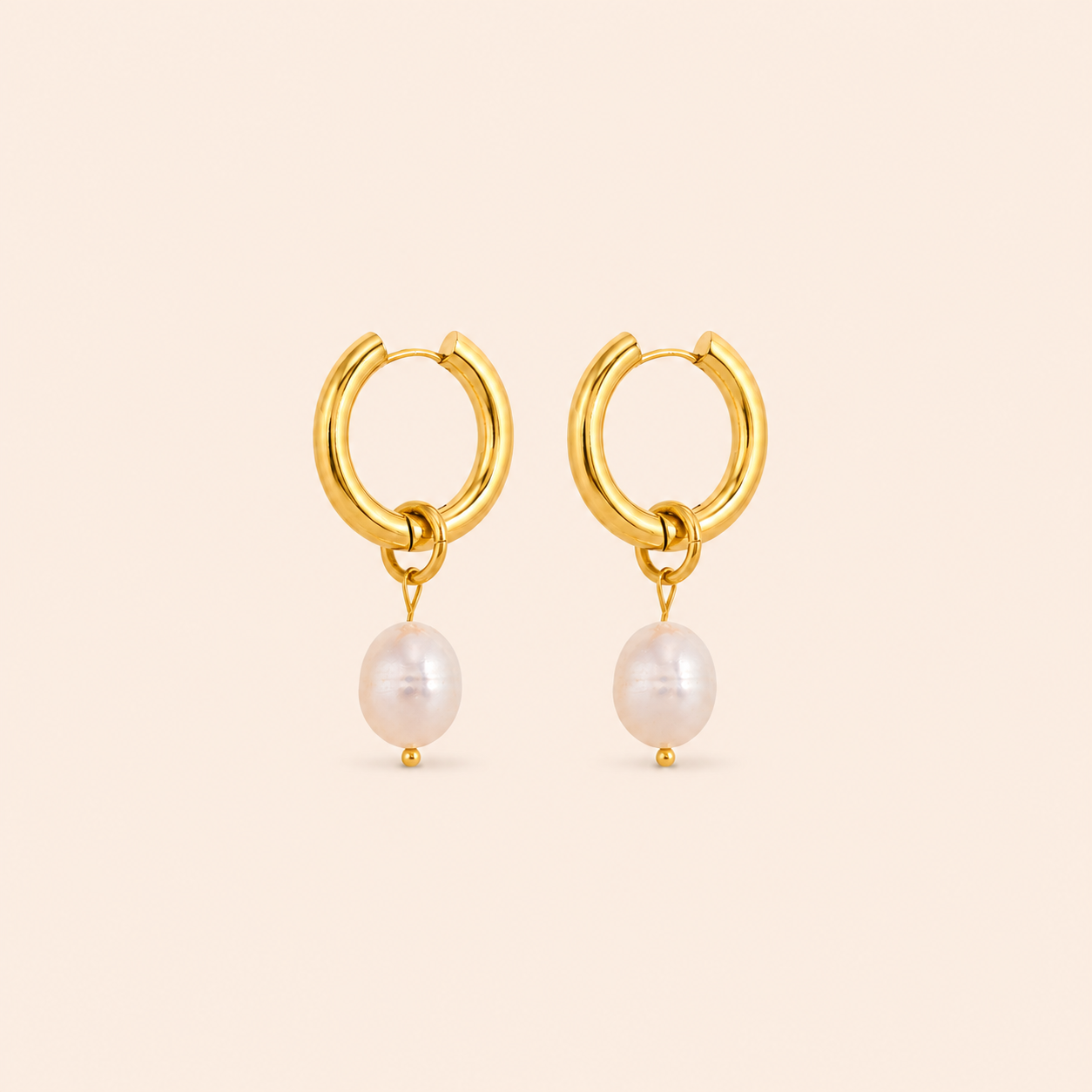 Moon Pearl Hoops