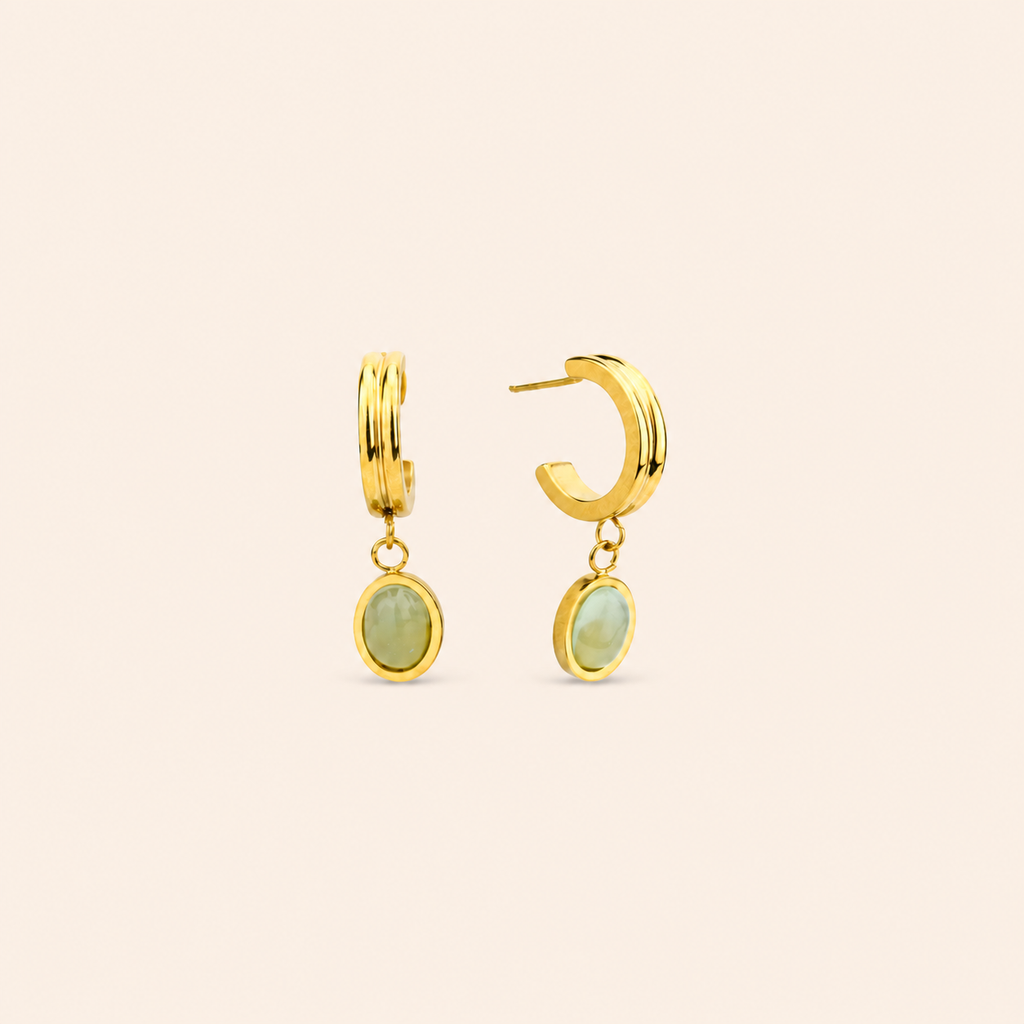 Jade Halo Hoops