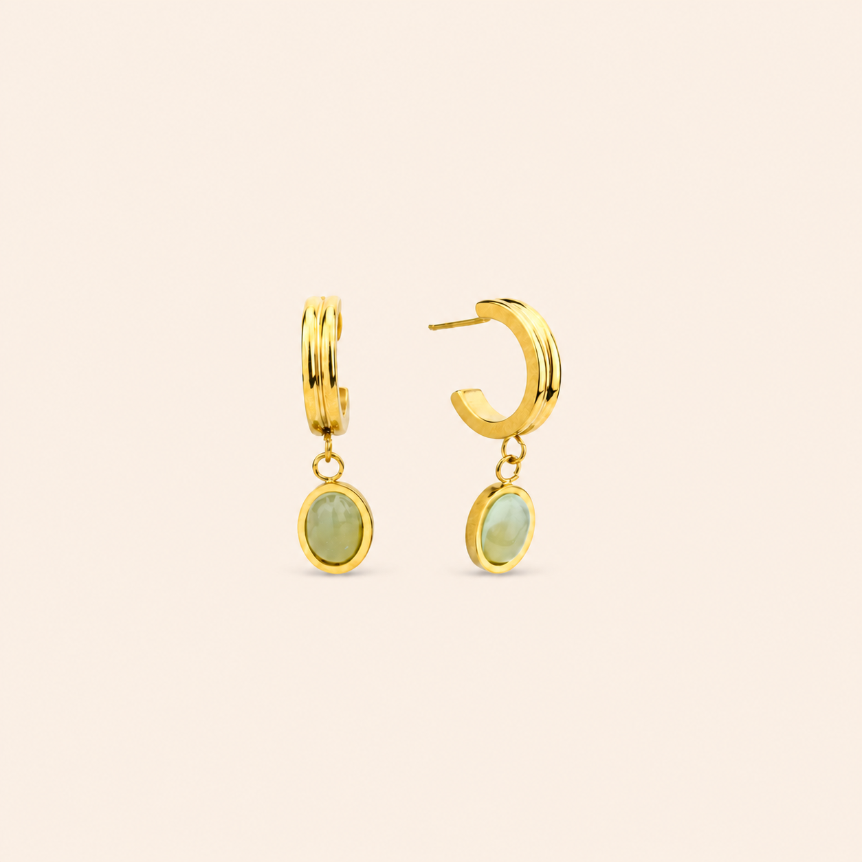 Jade Halo Hoops